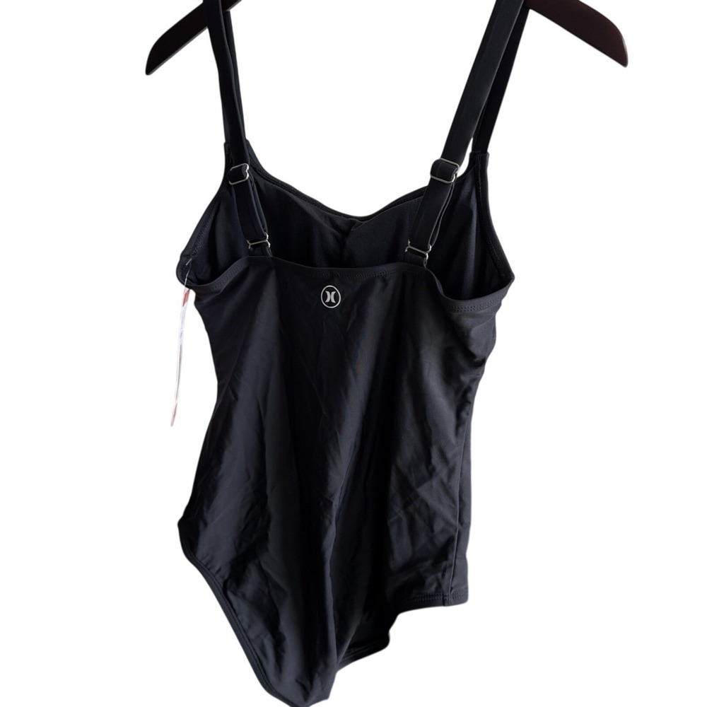 Hurley Women's One-Piece UPF 50+ Stretch Swimsuit, Black, Medium Resort Vacation